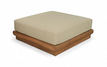 Meridian Furniture 111Tan-Ott Mirella Collection Modern | Contemporary Outdoor Patio Modular Ottoman with Solid Teak Wood Frame, Water Resistant Fabric, 37" W x 38" D x 14" H, Tan