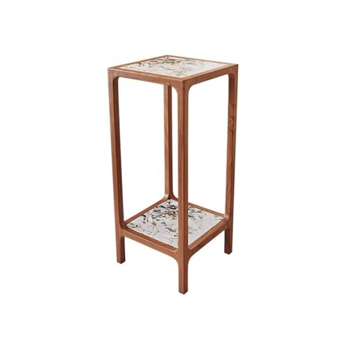LUYOUBOZHU Vase Stand Black Walnut Home Living Room Floor Bonsai Rack, Light Luxury New Chinese Rock Plate Ornament Stand(Small)