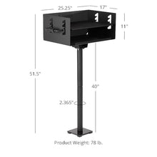 Ash & Ember 384 Sq. In Park-Style Charcoal Grill, Single Post Barbeque Grill with Bolt-Down Base, Adjustable Grate Height with Spring Handles, Outdoor Camping & Backyard BBQ Cookout