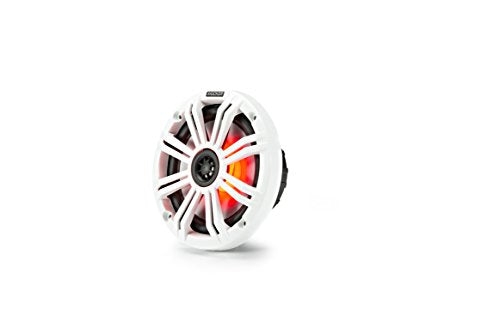 KICKER KMC2 Marine Grade Receiver & (2 Pair) 6.5" LED Speakers Bundle
