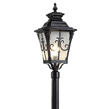 Outdoor Rainproof Anti-Rust Lawn Lantern Villa Park High Pole Street Lighting Landscape Fixture Aluminum Rustic Courtyard Ground Road Lamp Classic Pillar Post Light E27 Landscape Lighting (Black 2.7