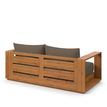 Modway Tahoe Acacia Wood Outdoor Patio Loveseat in Natural Cocoa with Weather-Resistant Cushions - Ideal as a Patio Couch, Outdoor Sofa, or Wood Couch