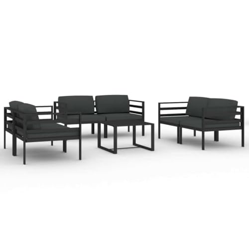 MNCVXAXG 7 Piece Aluminum Patio Lounge Set Anthracite
