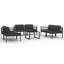 RJPLMFV 7 Piece Patio Lounge Set with Cushions Aluminum Anthracite