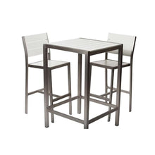 Pemberly Row 5-Piece Modern Aluminum Frame Patio Bar Set White