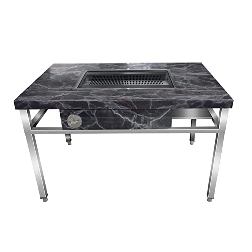 cfycfy987 Grilling Table Smokeless Barbecue Table Outdoor Yard Charcoal Gas Stainless Steel Self-Help Rack Domestic Roast Leg Outdoor(120 * 80cm (Baking pan 40x60))