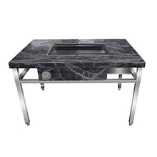 YUHUAWF Grill Outdoor Camping Smokeless Barbecue Table Outdoor Yard Charcoal Gas Stainless Steel Self-Help Rack Domestic Roast Leg BBQ Grill(120 * 80cm (Baking pan 40x40))