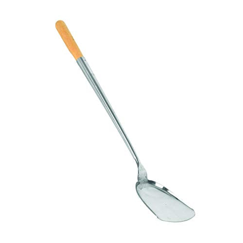 Thunder Group SLSPA002 Chinese Turner/Shovel, 4" x 4-1/4" Shovel, 17-3/4" Long, Wood Handle, Stainless Steel, Pack of 25