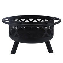 SLGGPJBU Round Wrought Iron Fire Pit Wood Burning Fire Pit Fireplace for Outdoor Patio Backyard Firepit