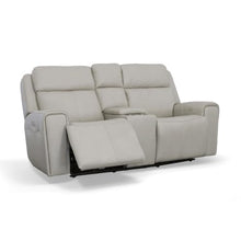 Flexsteel Power Reclining Loveseat with Console, Power Headrests & Lumbar