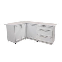 Blue Sky Outdoor Living White Shaker 3-Piece Outdoor Kitchen Combo Set 12 – Modular Weatherproof Storage Cabinets