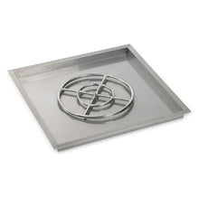 American Fireglass SS-SQPKIT-P-30 Propane 30" Square Stainless Steel Drop-in Pan with Spark Ignition Kit (18" Fire Pit Ring)