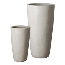 Emissary Home and Garden Tall 22.5in., 36in. H Distressed White Ceramic Round Planters with Drainage Hole (Set of 2)