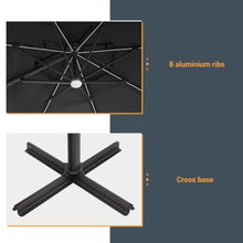 OROTLECT 11Ft LED Patio Hanging Octagon Cantilever Umbrella
