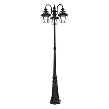 Livex Lighting, 21543-04, Monterey Collection, Multi Head Black Outdoor Post Light with Clear Beveled Glass