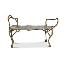 Park Hill Collection Lodge Cast Aluminum Organic Root Bench Antique Gold