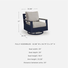 Signature Design by Ashley 1-Piece HDPE Outdoor Swivel Glider Chair, Navy