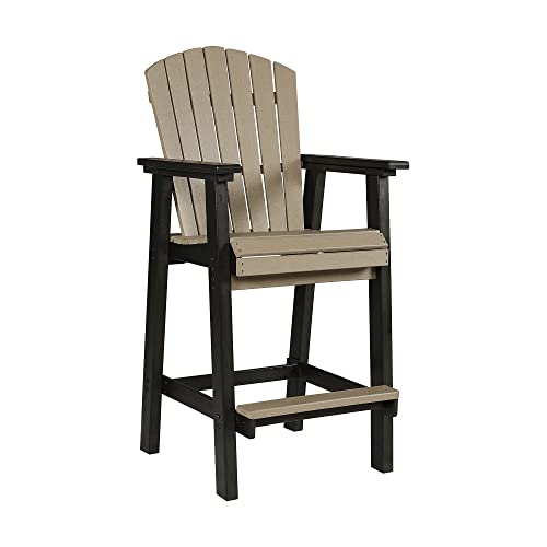 Signature Design by Ashley Fairen Trail 30" HDPE Outdoor Barstool 2 Count Black & Brown