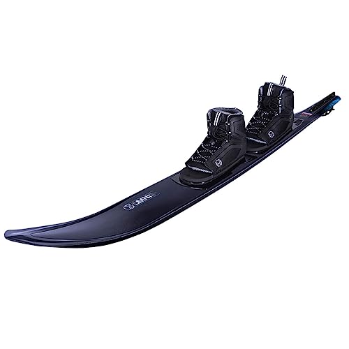 HO Carbon Omni Slalom Waterski 65 W/Double Stance Bindings (4-8) Carbon/Blue