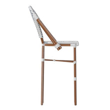 EMMA + OLIVER Navy/White PE Rattan Bistro Bar Stool, 2-Pack
