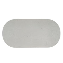 Christopher Knight Home Alan Modern Minimalist Concrete Outdoor Dining Table with White Terrazzo Tabletop, Oval Top Dining Table for 6, Pedestal Kitchen Table, Ideal for Family Gatherings, White