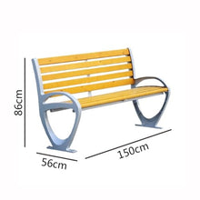 Ronghw0607 Garden Bench Log Color Park Outdoor Bench Aluminum Chair Legs Leisure with Backrest Bench Park Patio Seat
