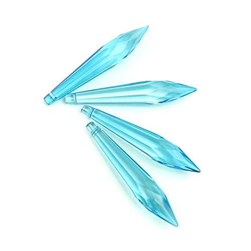 38MM/63MM/76MM K9 Crystal Chandelier Pendants Prisms Aquamarine Cut&Faceted Glass U-Icicle Drops for Cake Topper Decoration,76mm,200pcs