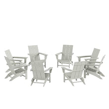 WestinTrends 8-Piece Modern Poly Folding Adirondack Chair Set Sand