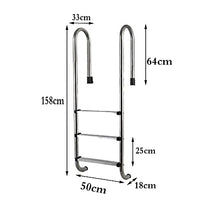 Swimming Pool Escalator, Stainless Steel Swimming Pool handrail Climbing Ladder, Outdoor Water Park Swimming Pool Ladder Facilities, Embedded/Silver / 50cm