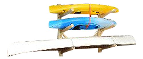 Log Kayak Rack Dock Mounted 1 Canoe Plus 2 Kayak or SUP Log Rack Unfinished