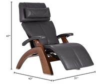 Perfect Chair Human Touch PC-610 Omni-Motion Classic Power Recline Zero Gravity Recliner Supreme Upholstery Package Walnut Wood Stain - Gray Premium Leather