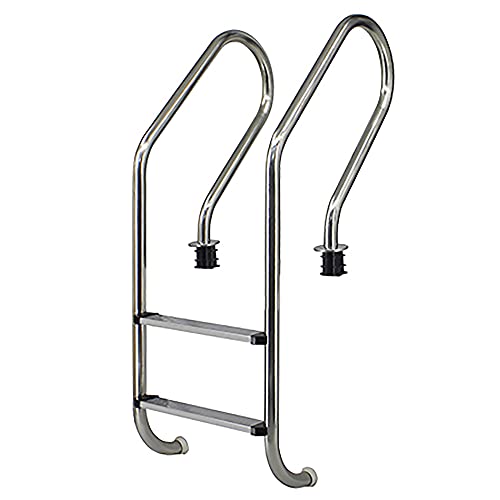Swimming Pool Handrail 304 Stainless Steel Pool Ladder for 68-89cm Pool Anti-Slip and Anti-Rust Tube Wall Thickness 1mm / Silver / 133x49.3x19cm (Silver 133x49.3x19cm)