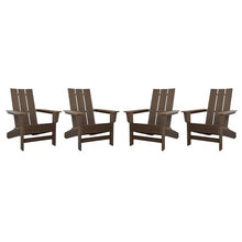 DuroGreen Aria Adirondack Chairs Set of 4 Oversized All-Weather Brazilian Walnut