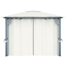HKTMGDNG 13x10 ft Gazebo with Curtains Cream Aluminum Pavilion
