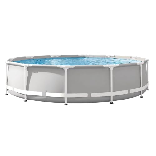 12ft x 30in Round Metal Frame Above Ground Swimming Pool, No Pump