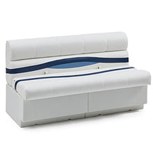 DeckMate Complete 55" Premium Pontoon Boat Seat Bench and Base White, Blue and Light Blue