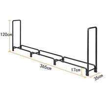 TXGJWRA 8ft/12ft Outdoor Heavy Duty Log Rack Firewood Storage Rack Holder Indoor Outdoor Wrought Iron Fire Log Stacker Stand Patio Wood Pile Rack Black,Black-12ft