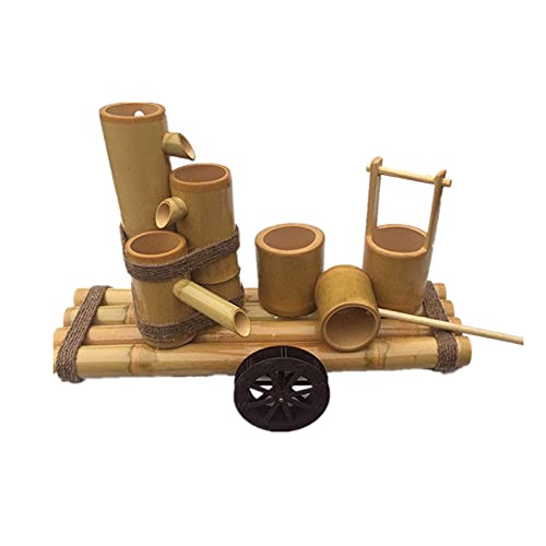 Bamboo Fountains Bird Bath Garden Water Feature Bamboo Flowing Water Water Feature Fountain Feng Shui Wheel Waterwheel Humidifier