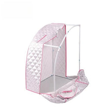 POGHDBXA Sauna Accessories, Portable Steam Tent Saunal,Stand Sauna Box,with Removable and Fumigator Single Home Sweating Bracket Bath(Silver-Blue)