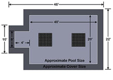 20' x 40' Rectangle with 4' x 8' Center End Step Ultra-Loc III Solid Gray with Drain Panels In-Ground Pool Safety Cover