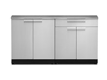 NewAge Products Classic Series 3PC Stainless Steel Modular Outdoor Kitchen Set with Cover - 24" D x 64" W x 35.5" H