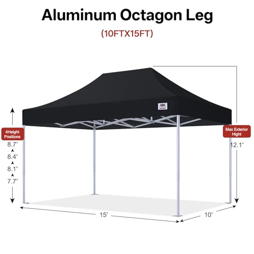 ABCCANOPY Aluminum Octagon Tent 10x15 Commercial 600D Canopy Black