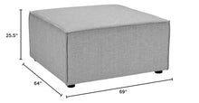 Modway EEI-4378-GRY Saybrook Patio Upholstered Loveseat and Ottoman Set in Gray,64 x 69 x 25.5