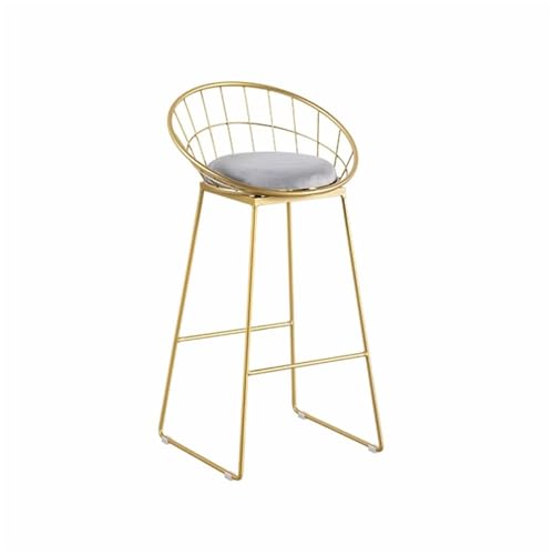 YXIANG56Q Bar Stools Gold Color with Backrest Iron Bar Stool Home Leisure Restaurant Bar High Chair 2 Pieces Set Bar Chairs