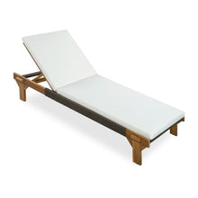 Christopher Knight Home Dapen Acacia Wood Chaise Lounge Chair Outdoor Set of 4 with Cushion, Poolside Sun Lounger Recliner, Patio Outdoor Chaise Lounge with Cushion, Sunbathing Chair,Teak+Beige+Cream