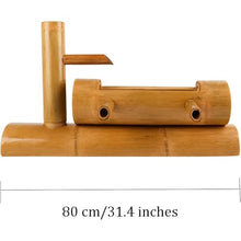 GenSDH Handmade Bamboo Fountain, Zen Water Feature with Drinking Spout, Outdoor Garden Water Sprinkler, Feng Shui Ornament with Pump, for Bird Bath, Patio, Balcony, Lawn, Pond,31.5in