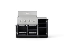 NewAge Products Classic Series 4PC Aluminum Slate Gray Modular Outdoor Kitchen Grill Island with 36" Performance Grill NG - 24"D x 52"W x 47.5"H