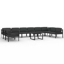RJPLMFV 11 Piece Patio Lounge Set with Cushions Aluminum Anthracite