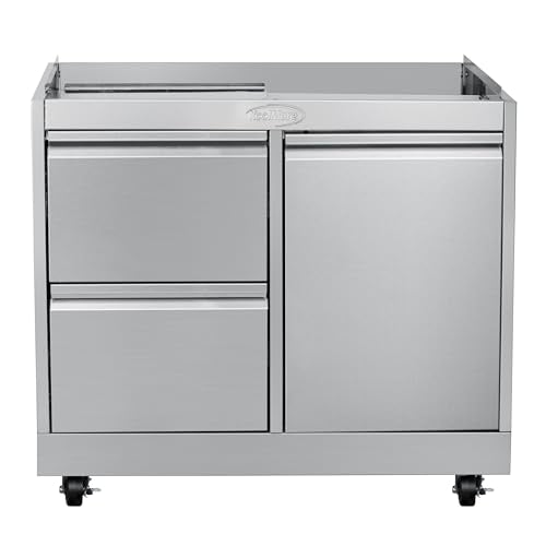 KoolMore 32 in. Heavy-Duty Outdoor Stainless-Steel Cabinet for Built-in BBQ Grill with 2 Drawers and Propane Tank Storage (KM-OKS-BQ30CAB)