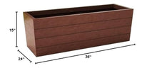 Generic Madera Tapered Rectangle Fiberglass Planter 36" x 15" x 24" Walnut